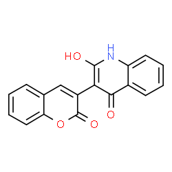 ChemSpider 2D Image | 2-Hydroxy-3-(2-oxo-2H-chromen-3-yl)-4(1H)-quinolinone | C18H11NO4