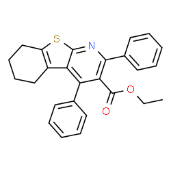 ChemSpider 2D Image | Ethyl 2,4-diphenyl-5,6,7,8-tetrahydro[1]benzothieno[2,3-b]pyridine-3-carboxylate | C26H23NO2S
