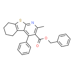 ChemSpider 2D Image | Benzyl 2-methyl-4-phenyl-5,6,7,8-tetrahydro[1]benzothieno[2,3-b]pyridine-3-carboxylate | C26H23NO2S