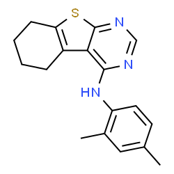 ChemSpider 2D Image | N-(2,4-Dimethylphenyl)-5,6,7,8-tetrahydro[1]benzothieno[2,3-d]pyrimidin-4-amine | C18H19N3S