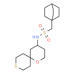ChemSpider 2D Image | 1-(Bicyclo[2.2.2]oct-1-yl)-N-(1-oxa-9-thiaspiro[5.5]undec-4-yl)methanesulfonamide | C18H31NO3S2