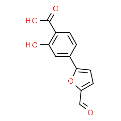 ChemSpider 2D Image | 4-(5-Formyl-2-furyl)-2-hydroxybenzoic acid | C12H8O5