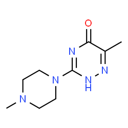 ChemSpider 2D Image | 6-Methyl-3-(4-methyl-1-piperazinyl)-1,2,4-triazin-5(2H)-one | C9H15N5O