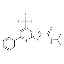 ChemSpider 2D Image | N-Isopropyl-5-phenyl-7-(trifluoromethyl)[1,2,4]triazolo[1,5-a]pyrimidine-2-carboxamide | C16H14F3N5O
