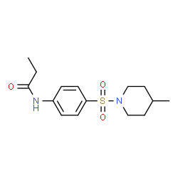 ChemSpider 2D Image | N-{4-[(4-Methyl-1-piperidinyl)sulfonyl]phenyl}propanamide | C15H22N2O3S