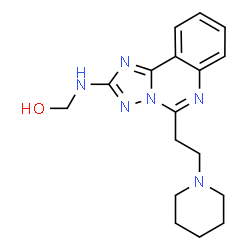 ChemSpider 2D Image | ({5-[2-(1-Piperidinyl)ethyl][1,2,4]triazolo[1,5-c]quinazolin-2-yl}amino)methanol | C17H22N6O