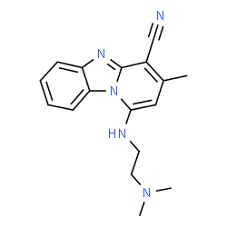 ChemSpider 2D Image | 1-{[2-(Dimethylamino)ethyl]amino}-3-methylpyrido[1,2-a]benzimidazole-4-carbonitrile | C17H19N5