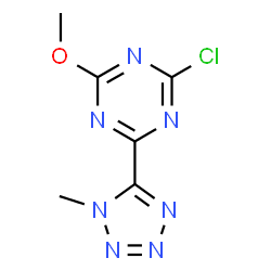 ChemSpider 2D Image | 2-Chloro-4-methoxy-6-(1-methyl-1H-tetrazol-5-yl)-1,3,5-triazine | C6H6ClN7O