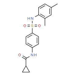ChemSpider 2D Image | N-{4-[(2,4-Dimethylphenyl)sulfamoyl]phenyl}cyclopropanecarboxamide | C18H20N2O3S
