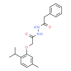ChemSpider 2D Image | 2-(2-Isopropyl-5-methylphenoxy)-N'-(phenylacetyl)acetohydrazide | C20H24N2O3