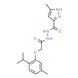 ChemSpider 2D Image | N'-[(2-isopropyl-5-methylphenoxy)acetyl]-3-methyl-1H-pyrazole-5-carbohydrazide | C17H22N4O3