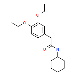 ChemSpider 2D Image | N-Cyclohexyl-2-(3,4-diethoxyphenyl)acetamide | C18H27NO3