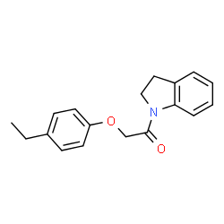 ChemSpider 2D Image | 1-(2,3-dihydroindol-1-yl)-2-(4-ethylphenoxy)ethanone | C18H19NO2