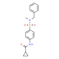 ChemSpider 2D Image | N-{4-[Benzyl(methyl)sulfamoyl]phenyl}cyclopropanecarboxamide | C18H20N2O3S