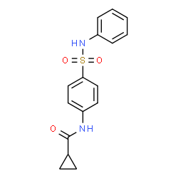 ChemSpider 2D Image | N-[4-(Phenylsulfamoyl)phenyl]cyclopropanecarboxamide | C16H16N2O3S