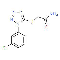ChemSpider 2D Image | 2-{[1-(3-Chlorophenyl)-1H-tetrazol-5-yl]sulfanyl}acetamide | C9H8ClN5OS