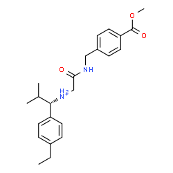 ChemSpider 2D Image | (1S)-1-(4-Ethylphenyl)-N-(2-{[4-(methoxycarbonyl)benzyl]amino}-2-oxoethyl)-2-methyl-1-propanaminium | C23H31N2O3