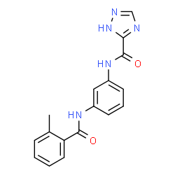 ChemSpider 2D Image | N-{3-[(2-Methylbenzoyl)amino]phenyl}-1H-1,2,4-triazole-5-carboxamide | C17H15N5O2