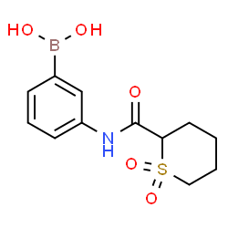 ChemSpider 2D Image | (3-{[(1,1-Dioxidotetrahydro-2H-thiopyran-2-yl)carbonyl]amino}phenyl)boronic acid | C12H16BNO5S