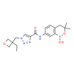 ChemSpider 2D Image | 1-[(3-Ethyl-3-oxetanyl)methyl]-N-(1-hydroxy-3,3-dimethyl-3,4-dihydro-1H-2,1-benzoxaborinin-7-yl)-1H-1,2,3-triazole-4-carboxamide | C19H25BN4O4