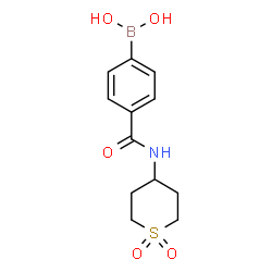 ChemSpider 2D Image | {4-[(1,1-Dioxidotetrahydro-2H-thiopyran-4-yl)carbamoyl]phenyl}boronic acid | C12H16BNO5S