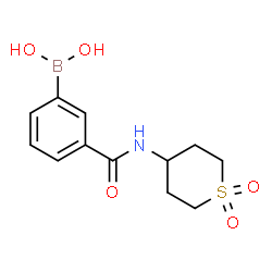 ChemSpider 2D Image | {3-[(1,1-Dioxidotetrahydro-2H-thiopyran-4-yl)carbamoyl]phenyl}boronic acid | C12H16BNO5S