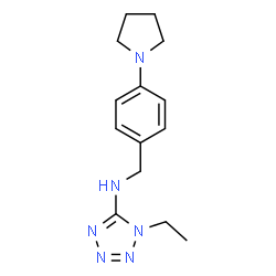 ChemSpider 2D Image | 1-Ethyl-N-[4-(1-pyrrolidinyl)benzyl]-1H-tetrazol-5-amine | C14H20N6