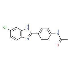 ChemSpider 2D Image | N-[4-(6-Chloro-1H-benzimidazol-2-yl)phenyl]acetamide | C15H12ClN3O