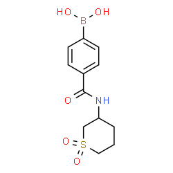 ChemSpider 2D Image | {4-[(1,1-Dioxidotetrahydro-2H-thiopyran-3-yl)carbamoyl]phenyl}boronic acid | C12H16BNO5S