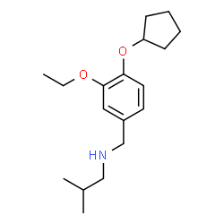 ChemSpider 2D Image | N-[4-(Cyclopentyloxy)-3-ethoxybenzyl]-2-methyl-1-propanamine | C18H29NO2