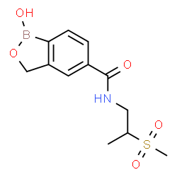 ChemSpider 2D Image | 1-Hydroxy-N-[2-(methylsulfonyl)propyl]-1,3-dihydro-2,1-benzoxaborole-5-carboxamide | C12H16BNO5S