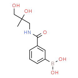 ChemSpider 2D Image | {3-[(2,3-Dihydroxy-2-methylpropyl)carbamoyl]phenyl}boronic acid | C11H16BNO5