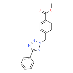 ChemSpider 2D Image | Methyl 4-[(5-phenyl-2H-tetrazol-2-yl)methyl]benzoate | C16H14N4O2