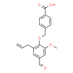 ChemSpider 2D Image | 4-[(2-Allyl-4-formyl-6-methoxyphenoxy)methyl]benzoic acid | C19H18O5