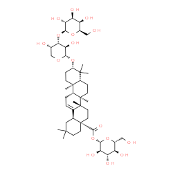 ChemSpider 2D Image | 1-O-[(3beta)-3-{[3-O-(beta-D-Galactopyranosyl)-alpha-L-arabinopyranosyl]oxy}-28-oxoolean-12-en-28-yl]-beta-D-glucopyranose | C47H76O17