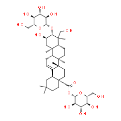 ChemSpider 2D Image | 1-O-[(2alpha,3beta)-3-(beta-D-Glucopyranosyloxy)-2,24-dihydroxy-28-oxoolean-12-en-28-yl]-beta-D-glucopyranose | C42H68O15