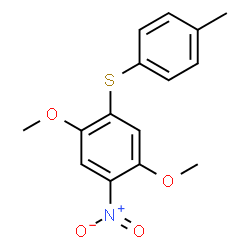 ChemSpider 2D Image | 1,4-Dimethoxy-2-nitro-5-p-tolylsulfanyl-benzene | C15H15NO4S