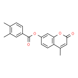 ChemSpider 2D Image | 4-Methyl-2-oxo-2H-chromen-7-yl 3,4-dimethylbenzoate | C19H16O4