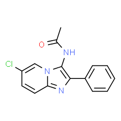 ChemSpider 2D Image | N-(6-Chloro-2-phenylimidazo[1,2-a]pyridin-3-yl)acetamide | C15H12ClN3O