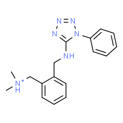 ChemSpider 2D Image | N,N-Dimethyl(2-{[(1-phenyl-1H-tetrazol-5-yl)amino]methyl}phenyl)methanaminium | C17H21N6