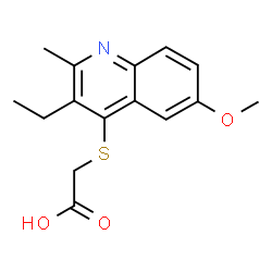 ChemSpider 2D Image | [(3-Ethyl-6-methoxy-2-methyl-4-quinolinyl)sulfanyl]acetic acid | C15H17NO3S
