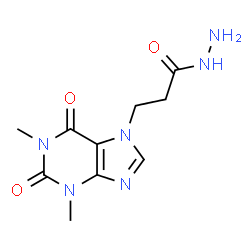 ChemSpider 2D Image | 3-(1,3-Dimethyl-2,6-dioxo-1,2,3,6-tetrahydro-7H-purin-7-yl)propanehydrazide | C10H14N6O3