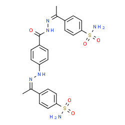 ChemSpider 2D Image | 4-[(1Z)-N-(4-{(2Z)-2-[1-(4-Sulfamoylphenyl)ethylidene]hydrazino}benzoyl)ethanehydrazonoyl]benzenesulfonamide | C23H24N6O5S2