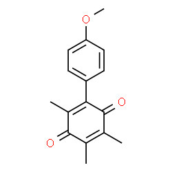 ChemSpider 2D Image | 2-(4-Methoxyphenyl)-3,5,6-trimethyl-1,4-benzoquinone | C16H16O3
