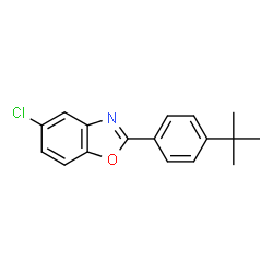 ChemSpider 2D Image | 5-Chloro-2-[4-(2-methyl-2-propanyl)phenyl]-1,3-benzoxazole | C17H16ClNO