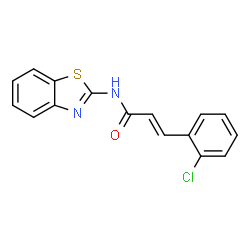 ChemSpider 2D Image | (2E)-N-(1,3-Benzothiazol-2-yl)-3-(2-chlorophenyl)acrylamide | C16H11ClN2OS