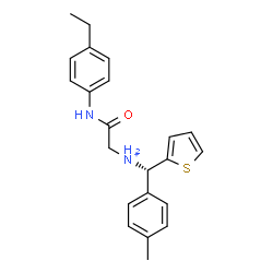 ChemSpider 2D Image | 2-[(4-Ethylphenyl)amino]-N-[(S)-(4-methylphenyl)(2-thienyl)methyl]-2-oxoethanaminium | C22H25N2OS