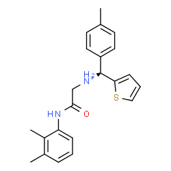 ChemSpider 2D Image | 2-[(2,3-Dimethylphenyl)amino]-N-[(R)-(4-methylphenyl)(2-thienyl)methyl]-2-oxoethanaminium | C22H25N2OS