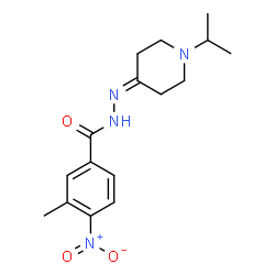 ChemSpider 2D Image | N'-(1-Isopropyl-4-piperidinylidene)-3-methyl-4-nitrobenzohydrazide | C16H22N4O3