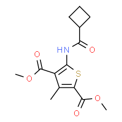 ChemSpider 2D Image | Dimethyl 5-[(cyclobutylcarbonyl)amino]-3-methyl-2,4-thiophenedicarboxylate | C14H17NO5S